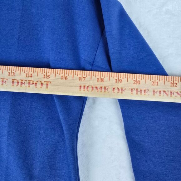 Merokeety Sweatshirt Women Blue V-Neck Pullover Blue Lapel Long Sleeve - Picture 6 of 7